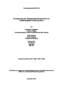 Bild der Titelseite der Publikation: Erweiterung der Wasserstoff-lnfrastruktur im Industriegebiet Freiburg Nord