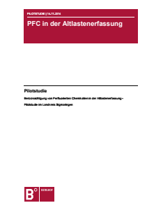 Bild der Titelseite der Publikation: Pilotstudie - Berücksichtigung von Perfluorierten Chemikalien in der Altlastenerfassung - Pilotstudie im Landkreis Sigmaringen