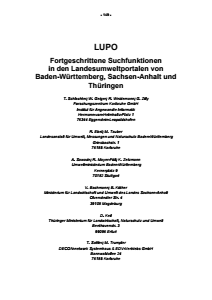 Bild der Titelseite der Publikation: LUPO - Fortgeschrittene Suchfunktionen in den Landesumweltportalen von Baden-Württemberg, Sachsen-Anhalt und Thüringen