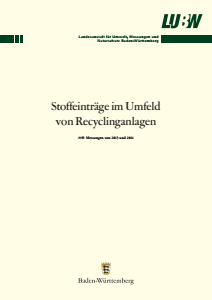 Bild der Titelseite der Publikation: Stoffeinträge im Umfeld von Recyclinganlagen