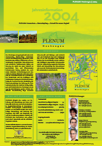 Bild der Titelseite der Publikation: Jahresinformation PLENUM Heckengäu 2004