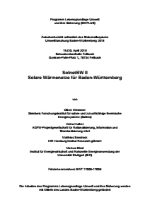 Bild der Titelseite der Publikation: Solare Wärmenetze für Baden-Württemberg (II)