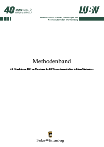 Bild der Titelseite der Publikation: Methodenband - Aktualisierung 2015 zur Umsetzung der EG-Wasserrahmenrichtlinie in Baden-Württemberg