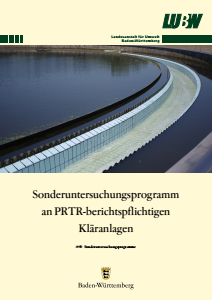 Bild der Titelseite der Publikation: Sonderuntersuchungsprogramm an PRTR-berichtspflichtigen Kläranlagen