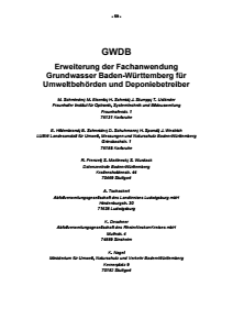 Bild der Titelseite der Publikation: GWDB - Erweiterung der Fachanwendung Grundwasser Baden-Württemberg für Umweltbehörden und Deponiebetreiber