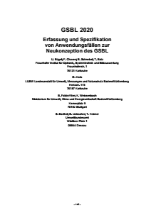 Bild der Titelseite der Publikation: GSBL 2020 - Erfassung und Spezifikation von Anwendungsfällen zur Neukonzeption des GSBL