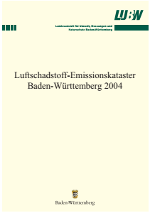 Bild der Titelseite der Publikation: Luftschadstoff-Emissionskataster Baden-Württemberg 2004