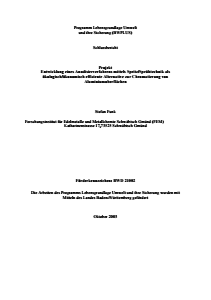 Bild der Titelseite der Publikation: Entwicklung eines Anodisierverfahrens mittels Spritz/Sprühtechnik als ökologisch/ökonomisch effiziente Alternative zur Chromatierung von Aluminiumoberflächen