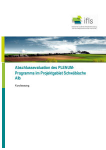 Bild der Titelseite der Publikation: Abschlussevaluation des PLENUM-Programms im Projektgebiet Schwäbische Alb - Kurzfassung