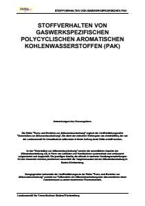 Bild der Titelseite der Publikation: Stoffverhalten von gaswerkspezifischen Polycyclischen Aromatischen Kohlenwasserstoffen