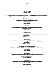 Bild der Titelseite der Publikation: LZA UIS - Langzeitarchivierung von Umweltinformationen