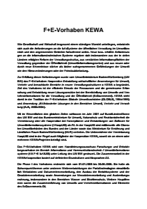 Bild der Titelseite der Publikation: Vorwort, Einführung und Schlussbemerkung KEWA II