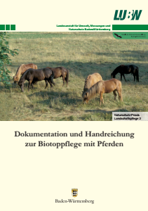 Bild der Titelseite der Publikation: Dokumentation und Handreichung zur Biotoppflege mit Pferden