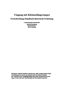Bild der Titelseite der Publikation: Umgang mit Kleinstablagerungen
