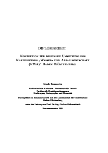 Bild der Titelseite der Publikation: Konzeption zur digitalen Umsetzung des Kartenwerks Wasser- und Abfallwirtschaft (KWA) Baden Württemberg