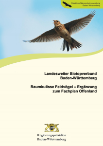 Bild der Titelseite der Publikation: Landesweiter Biotopverbund Baden-Württemberg Raumkulisse Feldvögel – Ergänzung zum Fachplan Offenland