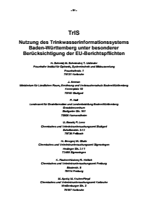 Bild der Titelseite der Publikation: TrIS - Nutzung des Trinkwasserinformationssystems Baden-Württemberg unter besonderer Berücksichtigung der EU-Berichtspflichten