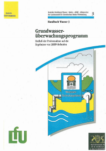 Bild der Titelseite der Publikation: Grundwasserüberwachungsprogramm. Einfluß der Probennahme auf die Ergebnisse von LHKW-Befunden