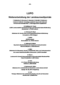 Bild der Titelseite der Publikation: LUPO - Weiterentwicklung der Landesumweltportale