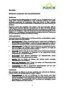 Bild der Titelseite der Publikation: PLENUM Merkblatt - Blühende Landschaft und Ackerblühstreifen