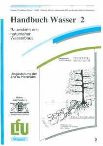 Bild der Titelseite der Publikation: Bauweisen des naturnahen Wasserbaus