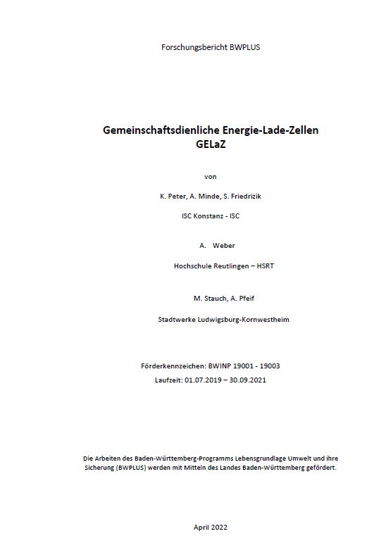 Bild der Titelseite der Publikation: Gemeinschaftsdienliche Energie-Lade-Zellen