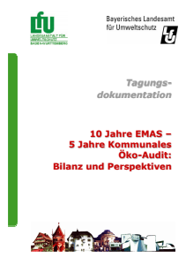 Bild der Titelseite der Publikation: 10 Jahre EMAS - 5 Jahre Kommunales Öko-Audit