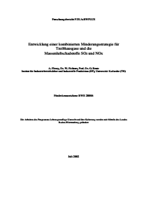 Bild der Titelseite der Publikation: Entwicklung einer kombinierten Minderungsstrategie für Treibhausgase und die Massenluftschadstoffe SO2 und NOX