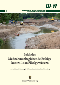 Bild der Titelseite der Publikation: Leitfaden Maßnahmenbegleitende Erfolgskontrolle an Fließgewässern