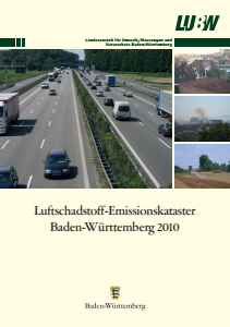 Bild der Titelseite der Publikation: Luftschadstoff-Emissionskataster Baden-Württemberg 2010