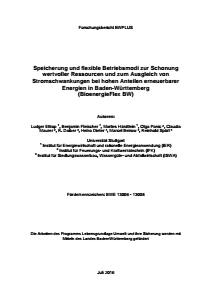 Bild der Titelseite der Publikation: Speicherung und flexible Betriebsmodi zur Schonung wertvoller Ressourcen und zum Ausgleich von Stromschwankungen bei hohen Anteilen erneuerbarer Energien in Baden-Württemberg