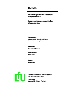 Bild der Titelseite der Publikation: Elektromagnetische Felder und Hörphänomene