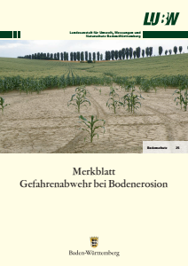 Bild der Titelseite der Publikation: Merkblatt Gefahrenabwehr bei Bodenerosion