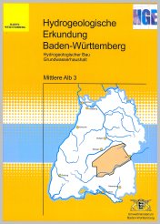 Bild der Titelseite der Publikation: Hydrogeologische Erkundung Baden-Württemberg (HGE) - Mittlere Alb
