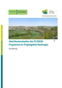 Bild der Titelseite der Publikation: Abschlussevaluation des PLENUM-Programms im Projektgebiet Heckengäu - Kurzfassung