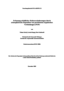 Bild der Titelseite der Publikation: Erfassung schädlicher Bodenveränderungen durch atmosphärische Deposition von persistenten organischen Verbindungen (POP)