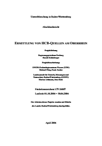 Bild der Titelseite der Publikation: Ermittlung von HCB-Quellen am Oberrhein