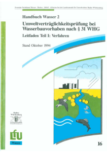 Bild der Titelseite der Publikation: Umweltverträglichkeitsprüfung bei Wasserbauvorhaben nach § 31 WHG - Teil I