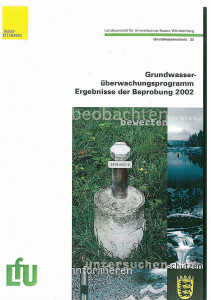 Bild der Titelseite der Publikation: Grundwasserüberwachungsprogramm. Ergebnisse der Beprobung 2002