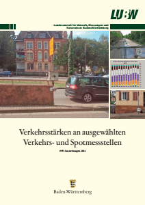 Bild der Titelseite der Publikation: Verkehrsstärken an ausgewählten Verkehrs- und Spotmessstellen. Auswertungen 2014