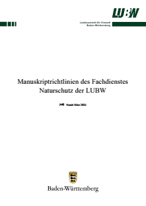 Bild der Titelseite der Publikation: Manuskriptrichtlinien des Fachdienstes Naturschutz der LUBW