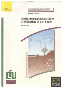 Bild der Titelseite der Publikation: Ermittlung atmosphärischer Stoffeinträge in den Boden