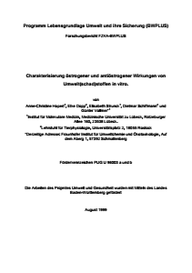 Bild der Titelseite der Publikation: Charakterisierung östrogener und antiöstrogener Wirkungen von Umwelt(schad)stoffen in vitro