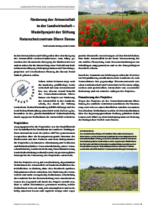 Bild der Titelseite der Publikation: Förderung der Artenvielfalt in der Landwirtschaft – Modellprojekt der Stiftung Naturschutzzentrum Obere Donau