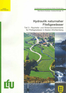 Bild der Titelseite der Publikation: Hydraulik naturnaher Fließgewässer Teil 3