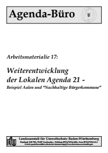 Bild der Titelseite der Publikation: Arbeitsmaterialie 017: Weiterentwicklung der Lokalen Agenda 21