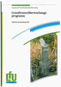 Bild der Titelseite der Publikation: Grundwasserüberwachungsprogramm. Ergebnisse der Beprobung 1992
