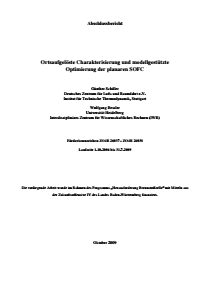 Bild der Titelseite der Publikation: Ortsaufgelöste Charakterisierung und modellgestützte Optimierung der planaren SOFC