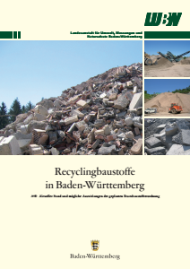 Bild der Titelseite der Publikation: Recyclingbaustoffe in Baden-Württemberg