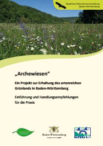 Bild der Titelseite der Publikation: "Archewiesen" Ein Projekt zur Erhaltung des artenreichen Grünlands in Baden-Württemberg